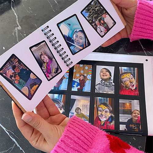 32 Adet 5x7 Sitcker Fotoğraf ve 16 Sayfalı Ahşap Kapaklı 10x15cm Anı Kitabı