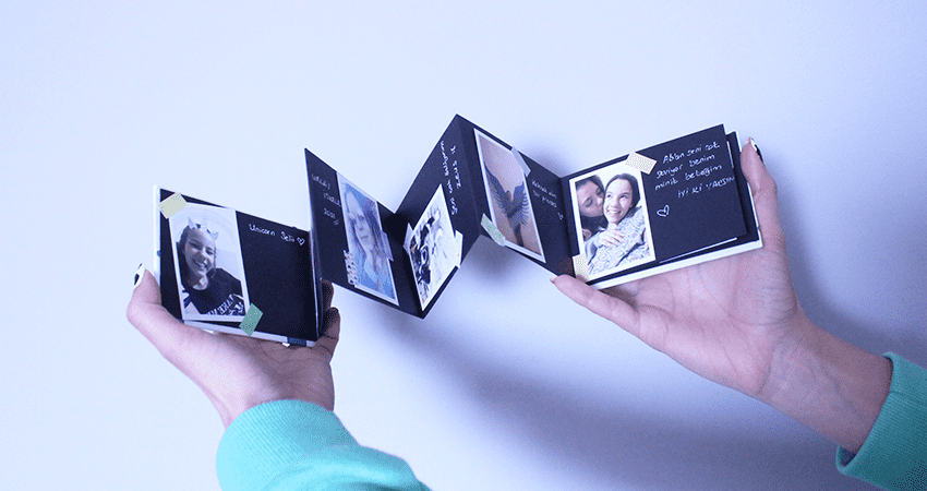 8x12cm Akordiyon Albüm Boş