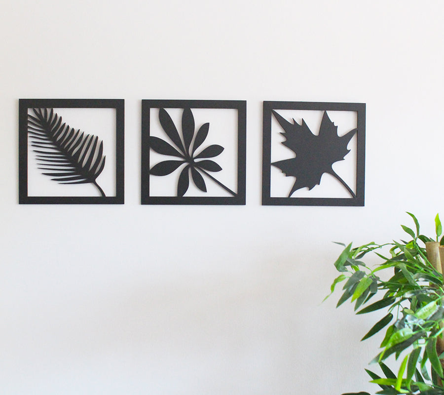 3'lü Ahşap Lazer Kesim Yaprak