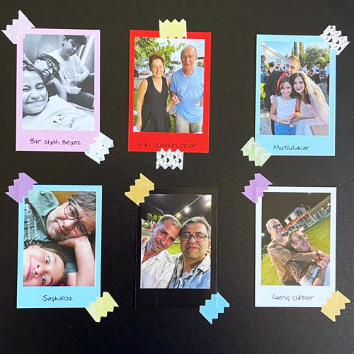 24 Adet 6x9 cm Pola kart ve 100 Adet Renkli Mini Etiket