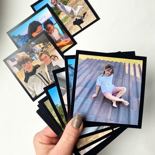 12 Adet 10x10cm Siyah Kenarlı Kare Fotoğraf