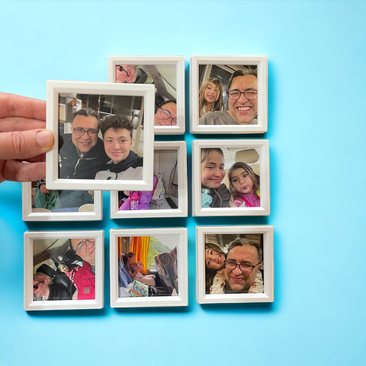 9 adet 10x10 cm Magnet Çerçeve Beyaz